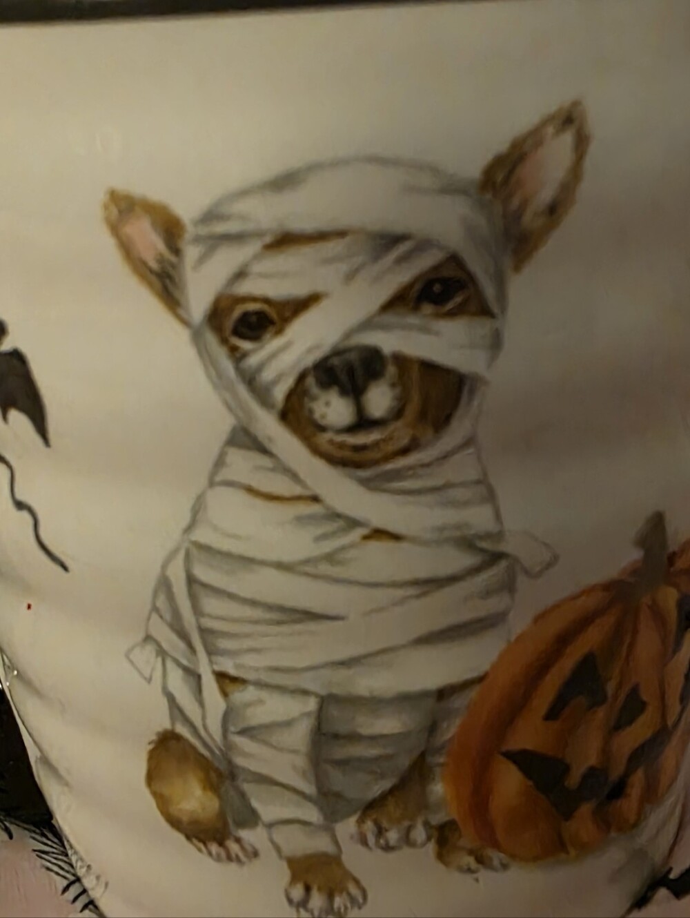 Halloween Mummy Dog Ceramic Mug - White